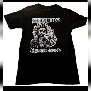Blink 182 Mens Black Generational Divide Skeleton Rock Band Tee M